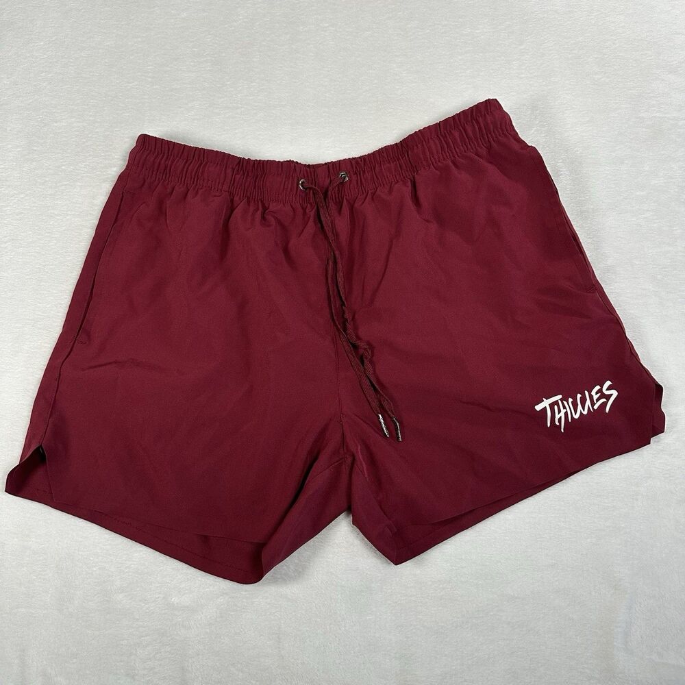 Thiccies Athletic The Classic Shorts Men’s Size Large Burgundy Running Gym
